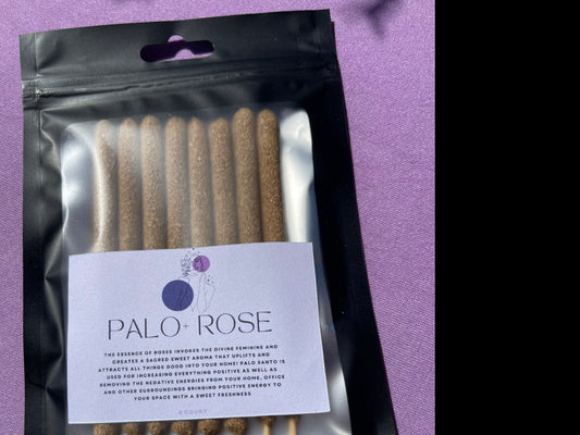 Hand Rolled Palo Santo & Rose Incense