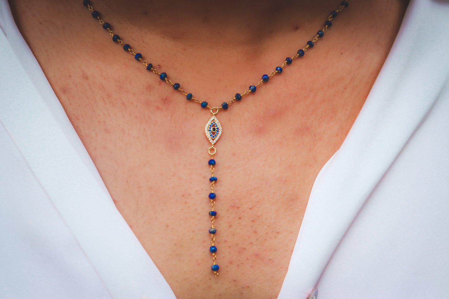Wisdom From Above Lapis Lazuli Rosary Necklace