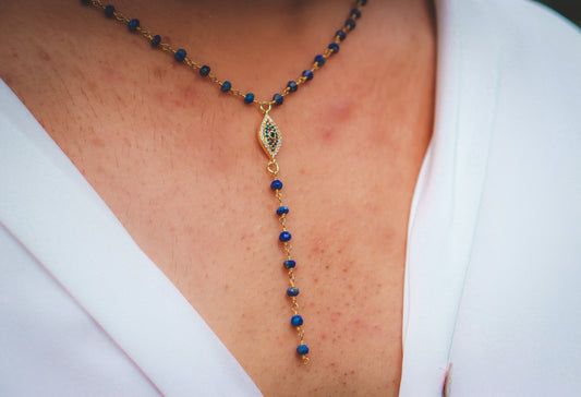Wisdom From Above Lapis Lazuli Rosary Necklace