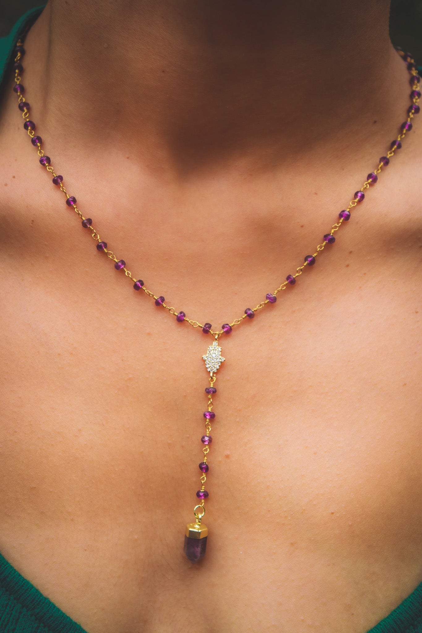 Divine Feminine - Amethyst Rosary Necklace