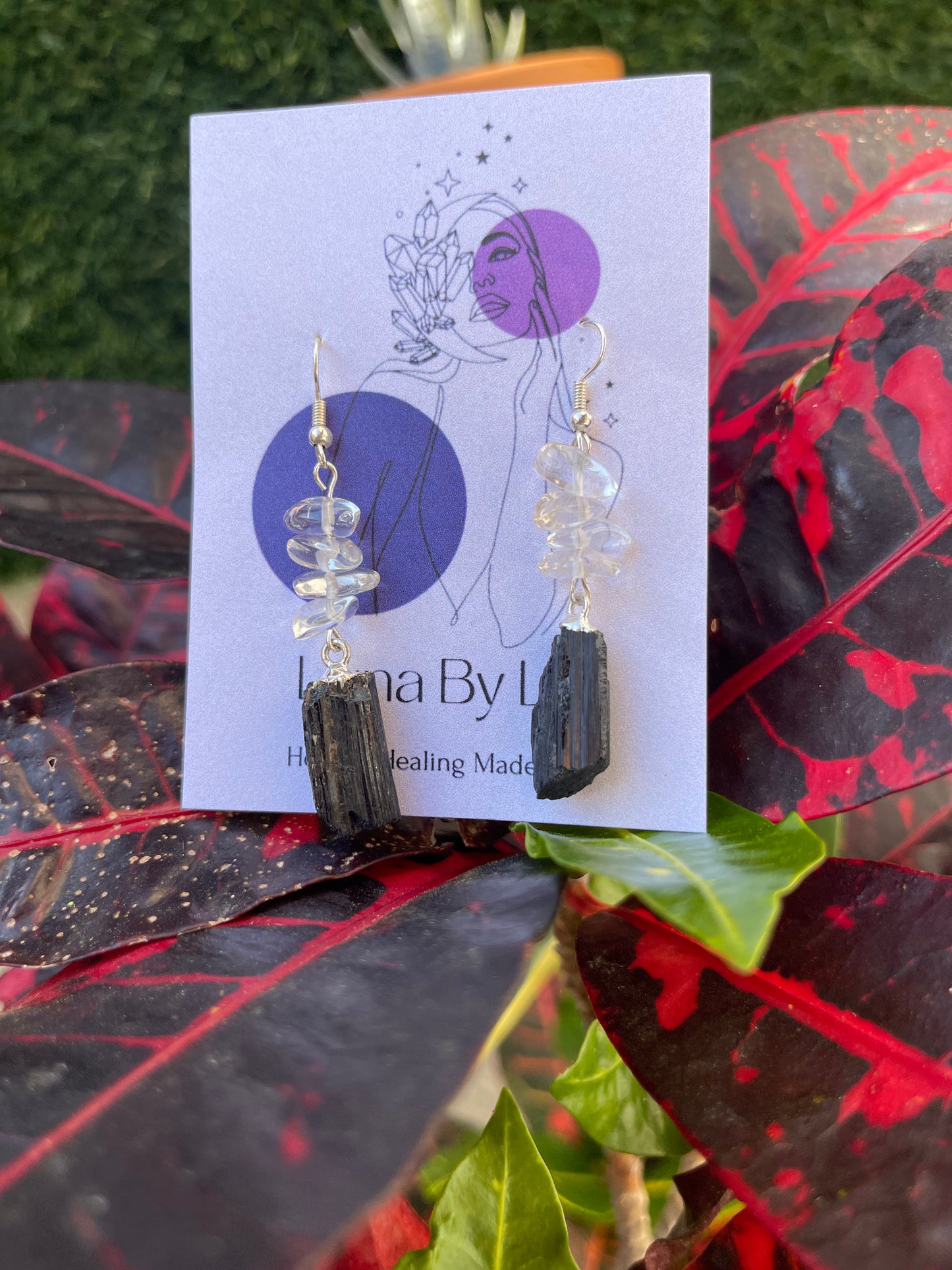 Long Dainty Earrings with Rough Crystal